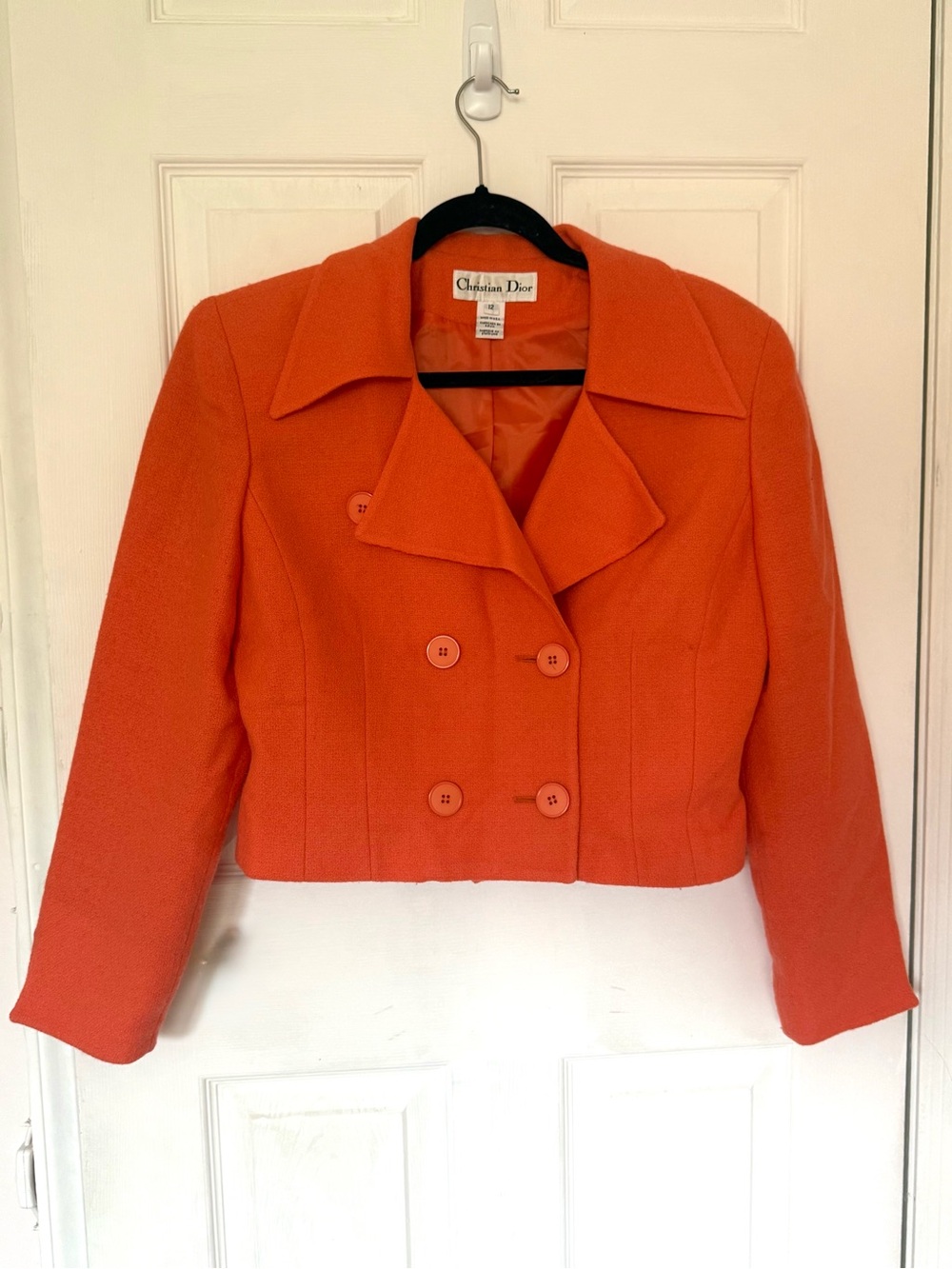 Vintage Dior Women's Orange Skirt Suit Set